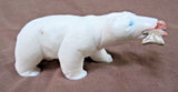 Zuni Museum Quality Large WhiteMarble Bear & Fish Fetish by Herb Him Sr C2659