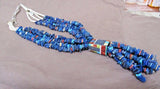 Santo Domingo Four Strand Lapis w/ Inlay Necklace by Delbert Crespin JN0217