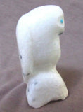 Zuni Amazing White Marble Snowy Owl by Master Carver Derrick Kaamasee C0652