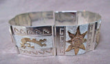 Native Navajo Sterling Silver & 12 kt Gold Link Bracelet by A Mariano JB0093A