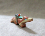 Native Zuni Dolomite Miniature Wolf Fetish carving by Brian Yunie - C4394