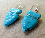 Zuni Powerful Turquoise Arrowhead Earrings by Todd Westika  JE605