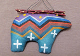 Native Navajo Handmade Soft Sculpture Bear Ornament by Peter Ray James  M0110