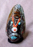 Zuni Picasso Marble Double Corn Maiden Fetish by Vickie Quandelacy - C1073