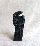 Native Zuni MINI Jet Raven on Rock Fetish Carving by Rochelle Quam  C4273