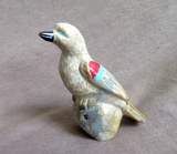 Native Zuni Zuni Rock Red Winged Bird Fetish Carving by Freddie Leekya C4567
