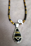 Native Navajo Sterling, Tiger's Eye, Jasper & Onyx 17" Necklace by  D John JN485