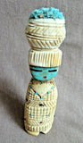 Native Zuni Antler Corn Maiden W/ Olla Offering Fetish  By Carl Etsate C3847