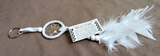 Navajo Handmade 1.6" Small Size White Leather Dream Catcher Keychain  M374