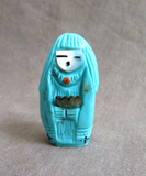 Native Zuni Turquoise  2 Sided Maiden Fetish by Faye Quandelacy (D)  C4473