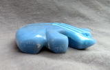 Zuni Calming Angelite Bear Fetish w 3 heartlines by Kenric Laiwakete C4146