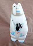 Native Zuni HUGE White Marble Standing Bear Duo by Mike LaWeka  - C2681