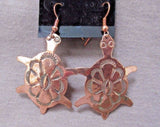 Native Navajo Copper Turtle Fetish Hook Earrings by Ed Abeyta JE0294