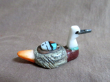 Native Zuni Multi-stone Duck w/ Sunface Fetish by Darrin Boone  C4354