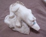 Native Zuni Amazing LARGE White Marble Bear by Carver Michael Coble C2067