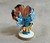 Navajo Made Miniature Cottonwood Crow Kachina w mask by  E C K058