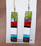 Santo Domingo Multi-stone Matrix Dangle Hook Earrings byTorevia Crespin JE235