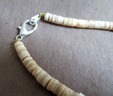 Santo Domingo Heishi w Turquoise, Coral & Jet 2" Necklace by Coriz family JN470