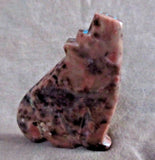 Zuni Gorgeous Rhodochrosite Coyote w Heartlnes Fetish by Bernard Laiwakete C2746