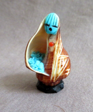 Native Zuni Mini Shell Corn Maiden Fetish Carving by Stuart Quandelacy (D) C4474