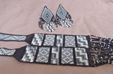 Native Zuni Made Multi-Colored Beaded 32" Graduated Necklace & Earrings JN0233