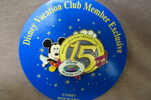 DISNEY WORLD VACATION CLUB @ 15 YEARS  EXCLUSIVE Limited  MEMBER PIN
