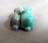 Zuni Turquoise & Picasso Marble Mini Rabbit Duo Carving by LaVies Natewa C4139