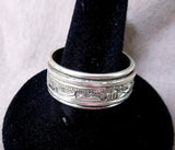Navajo Storyteller Sterling Silver Ring - Size 11 - w/ movable story band