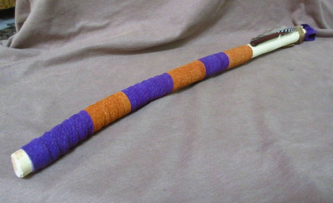 Native Taos Handmade Wood & Leather Talking Stick by Clarice Mirabal  M0178