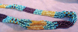 Zuni Made Beaded 16 Strand Multi-Color 28" Necklace, Bracelet & Earrings JN119