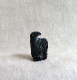 Native Zuni MINI / Tiny Jet Raven Fetish Carving by Rochelle Quam  C4289