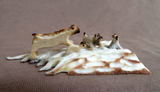 Native Zuni Antler Adorable Mini Dog Family Fetish Carving by Ruben Najera C4129