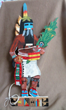 Hopi Hand Painted & hand Cut Wood Wall Hanging Long Hair Kachina by T Naha  HP94