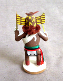 Native Navajo Miniature Cottonwood Great Horned Owl Kachina by  M H  K075