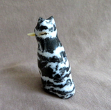 Zuni Zebra Stone Dog w Treat Fetish Carving  by Leland Boone & Daphne Quam C4280