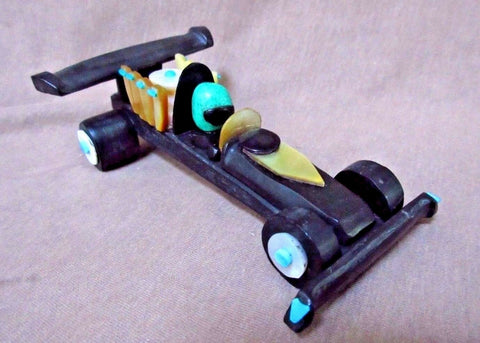 Native Zuni Multi-stone Formula Five Race Car by Jon Quam - C1971