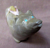 Native Zuni Gorgeous Picasso Marble Large Wolf Fetish by Delvin Leekya C0485