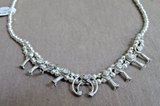Native Navajo Silver Baby Squash Blossom Necklace 16" by Larry Curley JN477