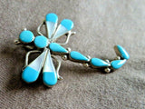 Zuni Multi-Stone & Sterling Inlay Dragonfly Pin Pendant by M Y  JP267