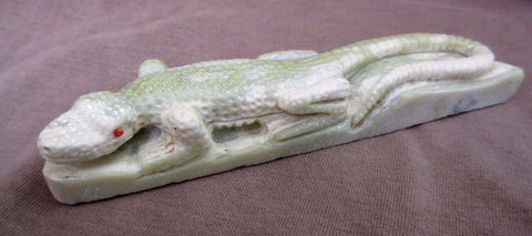 Zuni Serpentine LARGE Lizard Fetish by Fenton Luna - C0116