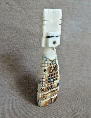 Native Zuni Mother of Pearl Tableta Maiden Fetish  By Carl Etsate C3619