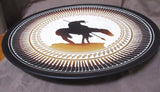 Native American Hand Etched Laguna Pottery End of Trail Plate by O Aragon P66