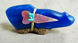 Zuni RARE Bowlerite Blue Mt. Lion Fetish by Leland Boone & Daphne Quam C3238