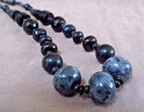 Native Navajo Multi-stone Jet & Hematite Necklace by Grace Cly JN0311