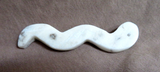 Zuni White Marble Snake Fetish Carving w Inlay by Brandon Phillips - C4661