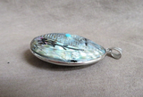 Zuni 2 Sided Mother of Pearl Corn Maiden Silver Pendant by Gloria Chattin JP74