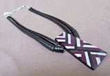 Native Santo Domingo Sugilite & Jet Inlay Necklace by Torevia Crespin JN0218