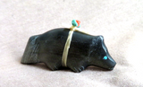 Zuni Rainbow Obsidian Wolf Fetish Carving w/ Bundle by Evalena Boone C4590