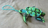 Native Zuni Made Beaded Sea Turtle Multi-color Car Charm or Ornament M308