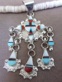 Zuni Hand Made Multi-Stone & Heishi Sunface Necklace by Alton Nastacio JN046
